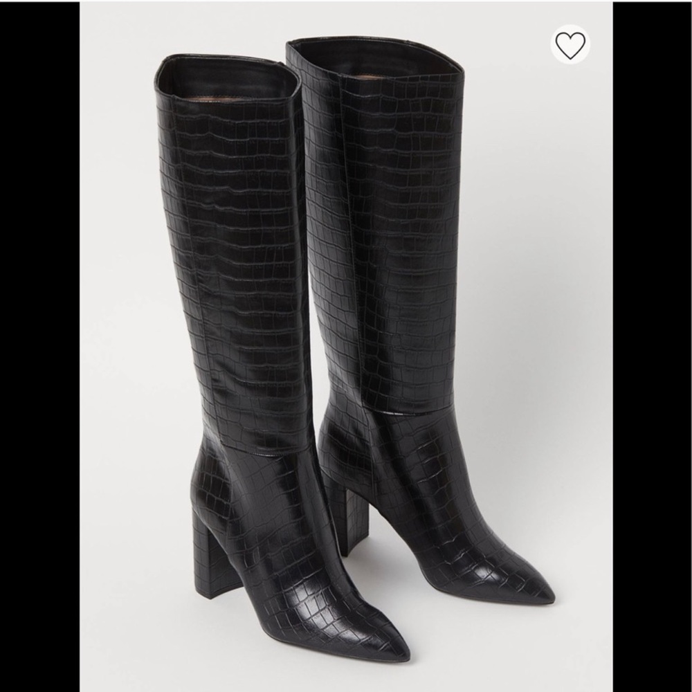 NWOT H&M Crocodile Patterned Faux Leather Boots 36 - Picture 9 of 10